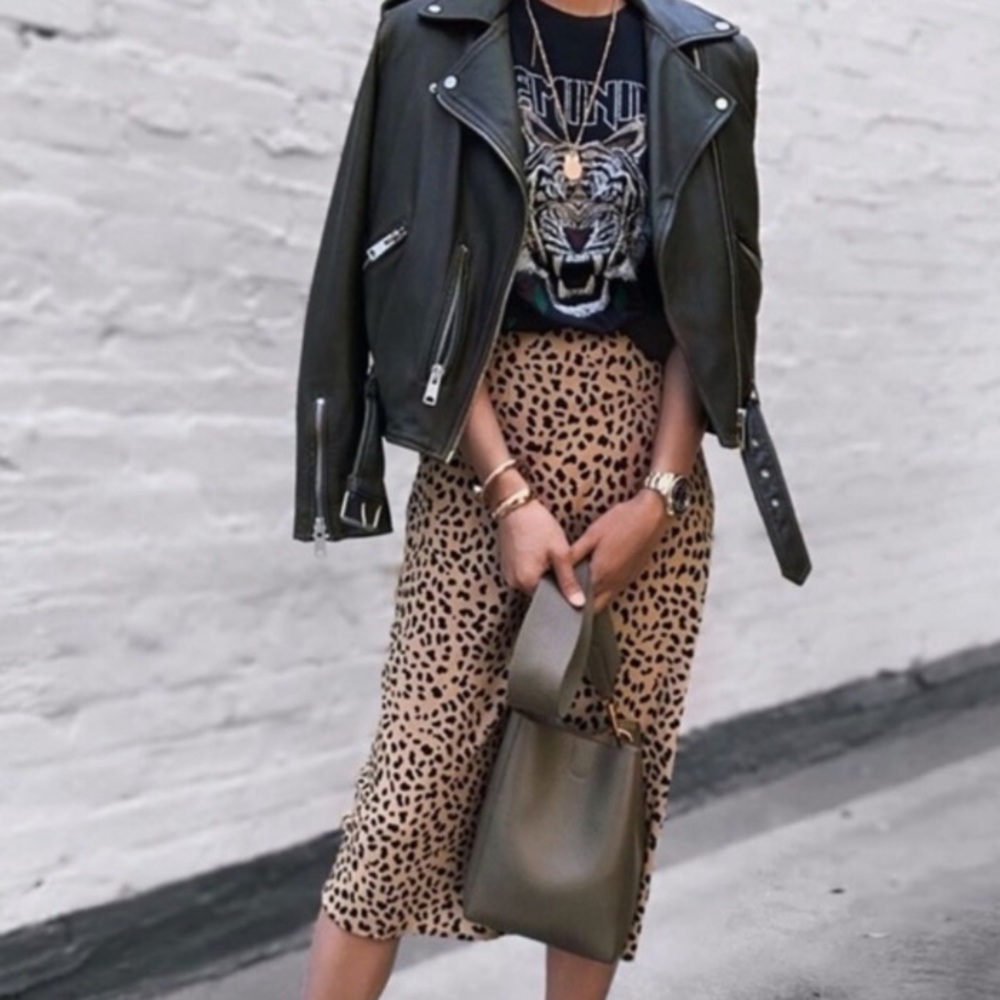NEW Rachel Zoe Leopard Midi Skirt - Picture 6 of 10